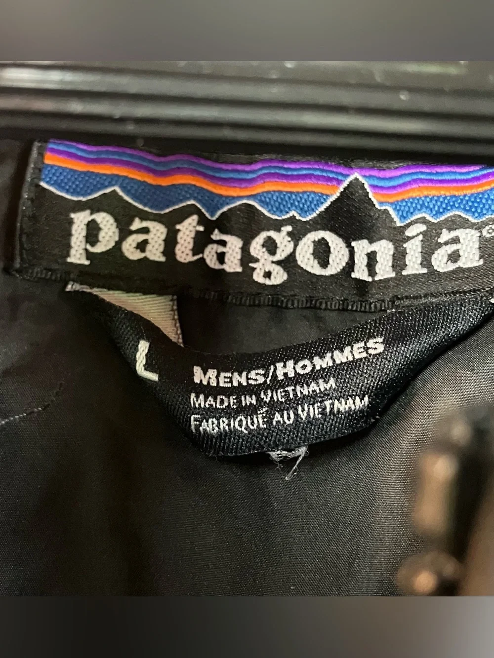 Patagonia Men’s Size L Black Quilted Bomber Piffer Jacket Full Zip